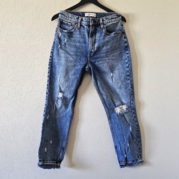 Abercrombie & Fitch Blue Mom High Rise Jeans - Picture 1 of 4